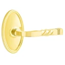 Emtek 8120-SF-US3 Santa Fe Door Lever Passage Set With Oval Rosette Polished Brass
