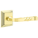 Emtek 8161-SF-US3 Santa Fe Door Lever Passage Set With Wilshire Rosette Polished Brass
