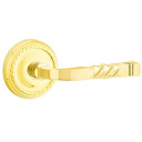 Emtek 8201-SF-US3 Santa Fe Door Lever Privacy Set With Rope Rosette Polished Brass