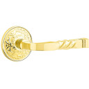 Emtek 8206-SF-US3 Santa Fe Door Lever Privacy Set With Lancaster Rosette Polished Brass