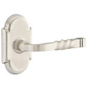 Emtek 8208-SF-US15 Santa Fe Door Lever Privacy Set With #8 Rosette Satin Nickel