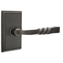 Emtek 8221-SF-US10B Santa Fe Door Lever Privacy Set With Rectangular Rosette Oil Rubbed Bronze