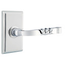 Emtek 8221-SF-US26 Santa Fe Door Lever Privacy Set With Rectangular Rosette Polished Chrome