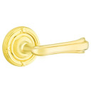 Emtek 8057-WM-US3 Wembley Door Lever Dummy Set With Ribbon & Reed Rosette Polished Brass