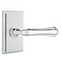 Emtek 8121-WM-US26 Wembley Door Lever Passage Set With Rectangular Rosette Polished Chrome