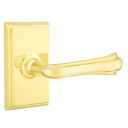 Emtek 8121-WM-US3 Wembley Door Lever Passage Set With Rectangular Rosette Polished Brass
