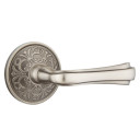 Emtek 8206-WM-US15A Wembley Door Lever Privacy Set With Lancaster Rosette Pewter