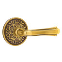 Emtek 8206-WM-US7 Wembley Door Lever Privacy Set With Lancaster Rosette French Antique