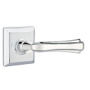 Emtek 8231-WM-US26 Wembley Door Lever Privacy Set With Quincy Rosette Polished Chrome