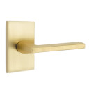 Emtek 5112-HLO-US4 Helios Door Lever Passage Set With Modern Rectangular Rosette Satin Brass