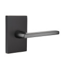 Emtek 5212-HLO-US19 Helios Door Lever Privacy Set With Modern Rectangular Rosette Flat Black