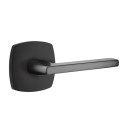 Emtek 5326-HLO-US19 Helios Door Lever Privacy Set With Urban Modern Rosette Flat Black