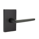 Emtek 5052-HER-US19 Hermes Door Lever Dummy Set With Modern Rectangular Rosette Flat Black