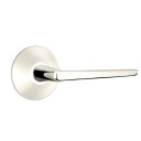 Emtek 5207-HER-US14 Hermes Door Lever Privacy Set With Modern Rosette Polished Nickel