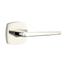 Emtek 5316-HER-US14 Hermes Door Lever Passage Set With Urban Modern Rosette Polished Nickel