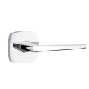 Emtek 5326-HER-US26 Hermes Door Lever Privacy Set With Urban Modern Rosette Polished Chrome