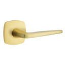 Emtek 5326-HER-US4 Hermes Door Lever Privacy Set With Urban Modern Rosette Satin Brass