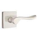Emtek 5110-LU-US15 Luzern Door Lever Passage Set With Square Rosette Satin Nickel