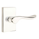 Emtek 5112-LU-US14 Luzern Door Lever Passage Set With Modern Rectangular Rosette Polished Nickel