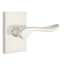 Emtek 5112-LU-US15 Luzern Door Lever Passage Set With Modern Rectangular Rosette Satin Nickel