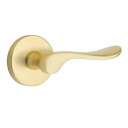 Emtek 5209-LU-US4 Luzern Door Lever Privacy Set With Disk Rosette Satin Brass