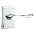 Emtek 5211-LU-US26 Luzern Door Lever Privacy Set With Neos Rosette Polished Chrome