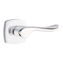 Emtek 5326-LU-US26 Luzern Door Lever Privacy Set With Urban Modern Rosette Polished Chrome