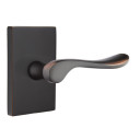 Emtek 5052-LU-US10B Luzern Door Lever Dummy Set With Modern Rectangular Rosette Oil Rubbed Bronze