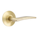 Emtek 5207-POS-US4 Poseidon Door Lever Privacy Set With Modern Rosette Satin Brass