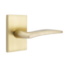Emtek 5212-POS-US4 Poseidon Door Lever Privacy Set With Modern Rectangular Rosette Satin Brass