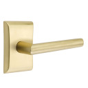 Emtek 5051-STU-US4 Stuttgart Door Lever Dummy Set With Neos Rosette Satin Brass