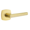 Emtek 5316-STU-US4 Stuttgart Door Lever Passage Set With Urban Modern Rosette Satin Brass