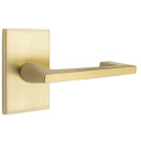 Emtek 5052-AG-US4 Argos Door Lever Dummy Set With Modern Rectangular Rosette Satin Brass