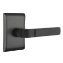 Emtek 5211-AST-US19 Aston Door Lever Privacy Set With Neos Rosette Flat Black