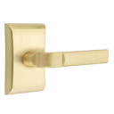 Emtek 5211-AST-US4 Aston Door Lever Privacy Set With Neos Rosette Satin Brass