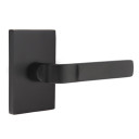 Emtek 5212-AST-US19 Aston Door Lever Privacy Set With Modern Rectangular Rosette Flat Black