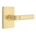 Emtek 5212-AST-US4 Aston Door Lever Privacy Set With Modern Rectangular Rosette Satin Brass
