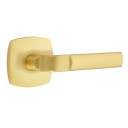 Emtek 5316-AST-US4 Aston Door Lever Passage Set With Urban Modern Rosette Satin Brass