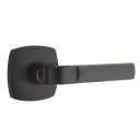 Emtek 5326-AST-US10B Aston Door Lever Privacy Set With Urban Modern Rosette Oil Rubbed Bronze