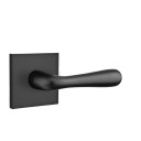 Emtek 5050-BA-US19 Basel Door Lever Dummy Set With Square Rosette Flat Black