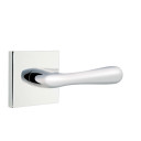 Emtek 5050-BA-US26 Basel Door Lever Dummy Set With Square Rosette Polished Chrome