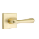 Emtek 5050-BA-US4 Basel Door Lever Dummy Set With Square Rosette Satin Brass