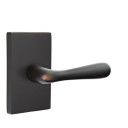 Emtek 5112-BA-US10B Basel Door Lever Passage Set With Modern Rectangular Rosette Oil Rubbed Bronze