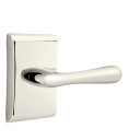Emtek 5211-BA-US14 Basel Door Lever Privacy Set With Neos Rosette Polished Nickel