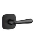 Emtek 5326-BA-US19 Basel Door Lever Privacy Set With Urban Modern Rosette Flat Black