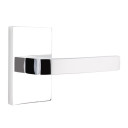 Emtek 5052-BRL-US26 Breslin Door Lever Dummy Set With Modern Rectangular Rosette Polished Chrome