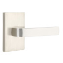Emtek 5112-BRL-US15 Breslin Door Lever Passage Set With Modern Rectangular Rosette Satin Nickel