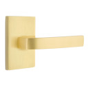 Emtek 5212-BRL-US4 Breslin Door Lever Privacy Set With Modern Rectangular Rosette Satin Brass