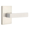 Emtek 5052-DT-US15 Dumont Door Lever Dummy Set With Modern Rectangular Rosette Satin Nickel