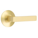Emtek 5207-DT-US4 Dumont Door Lever Privacy Set With Modern Rosette Satin Brass